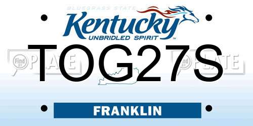 TOG27S Kentucky License Plate