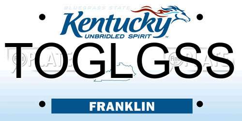 TOGLGSS Kentucky License Plate