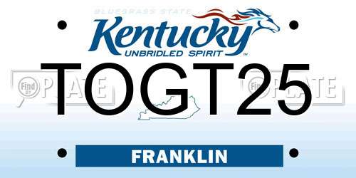 TOGT25 Kentucky License Plate