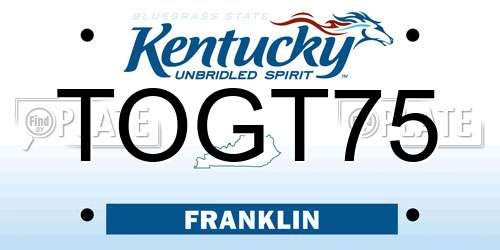 TOGT75 Kentucky License Plate