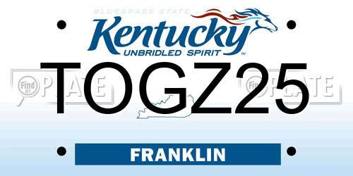 TOGZ25 Kentucky License Plate
