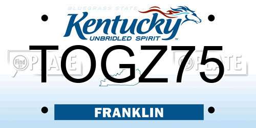 TOGZ75 Kentucky License Plate