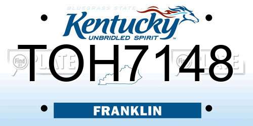 TOH7148 Kentucky License Plate