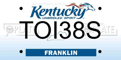 TOI38S Kentucky License Plate