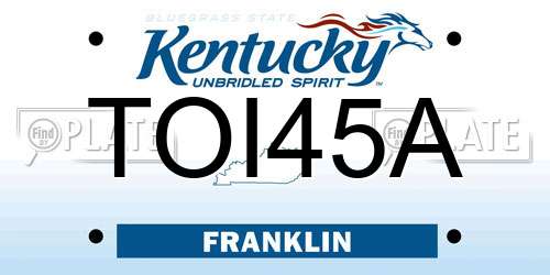 TOI45A Kentucky License Plate