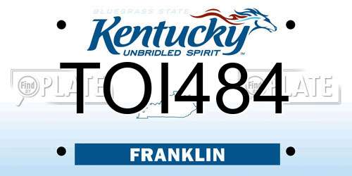 TOI484 Kentucky License Plate