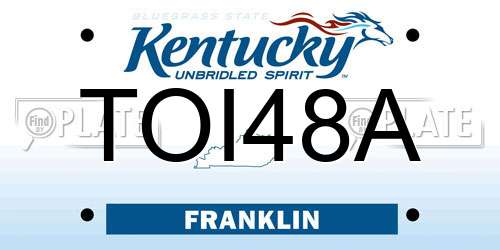 TOI48A Kentucky License Plate
