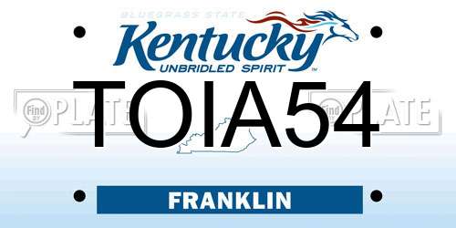 TOIA54 Kentucky License Plate