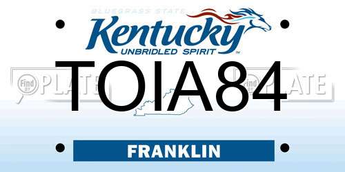 TOIA84 Kentucky License Plate