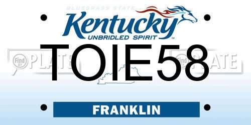 TOIE58 Kentucky License Plate