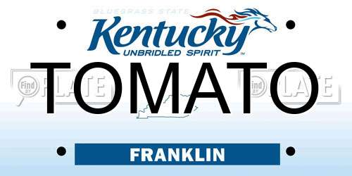 TOMATO Kentucky License Plate