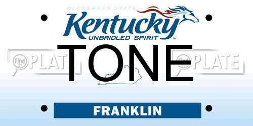 TONE Kentucky License Plate