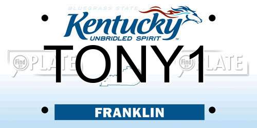 TONY1 Kentucky License Plate