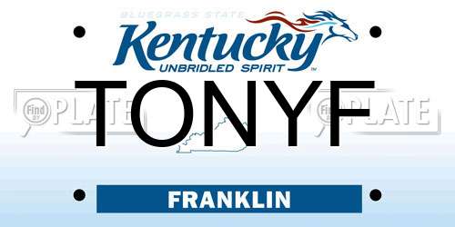 TONYF Kentucky License Plate