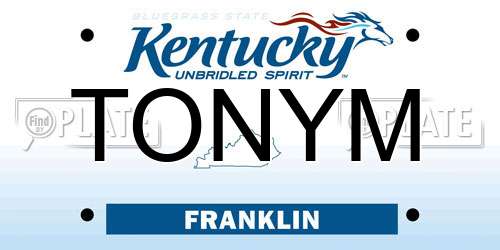 TONYM Kentucky License Plate