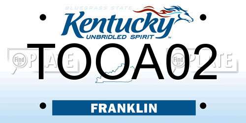 TOOA02 Kentucky License Plate