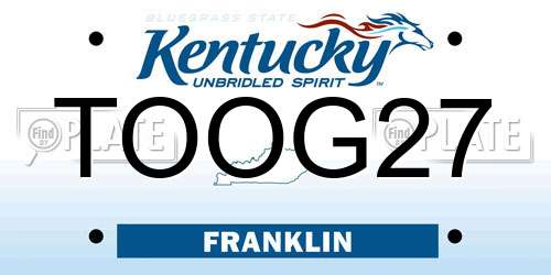 TOOG27 Kentucky License Plate