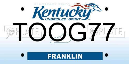 TOOG77 Kentucky License Plate