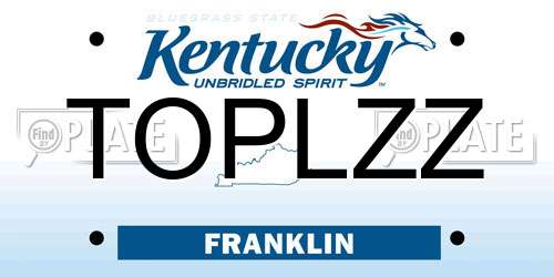 TOPLZZ Kentucky License Plate