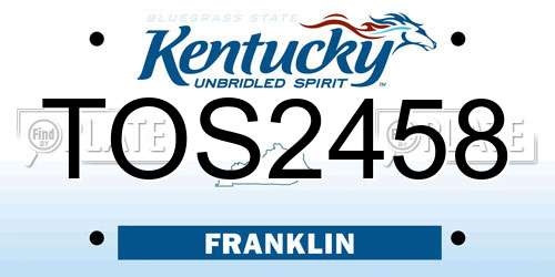 TOS2458 Kentucky License Plate