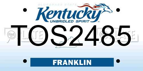 TOS2485 Kentucky License Plate