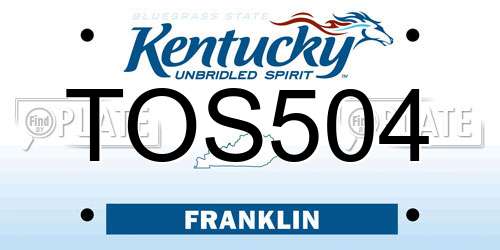 TOS504 Kentucky License Plate