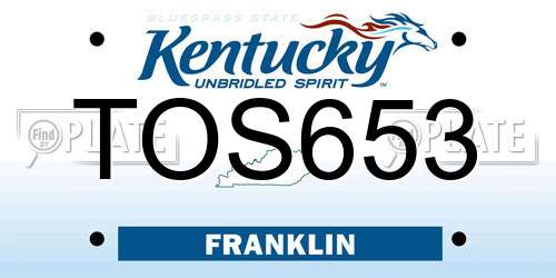 TOS653 Kentucky License Plate