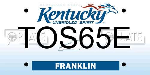 TOS65E Kentucky License Plate