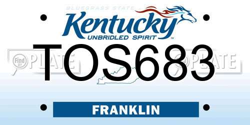 TOS683 Kentucky License Plate