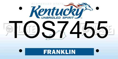 TOS7455 Kentucky License Plate