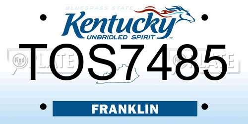 TOS7485 Kentucky License Plate