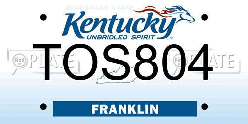 TOS804 Kentucky License Plate