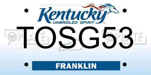 TOSG53 Kentucky License Plate