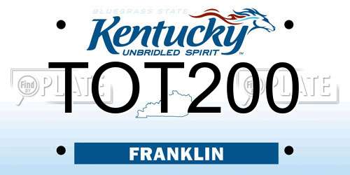 TOT200 Kentucky License Plate