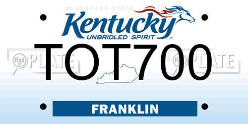 TOT700 Kentucky License Plate