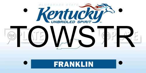 TOWSTR Kentucky License Plate
