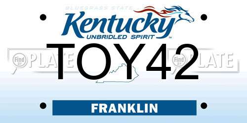 TOY42 Kentucky License Plate