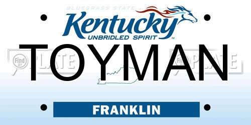 TOYMAN Kentucky License Plate