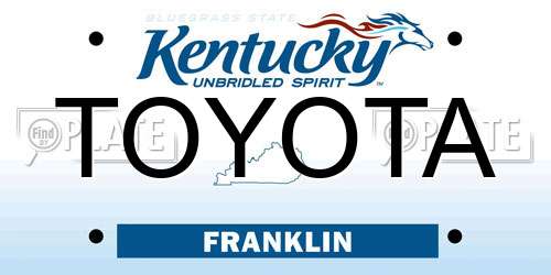 TOYOTA Kentucky License Plate