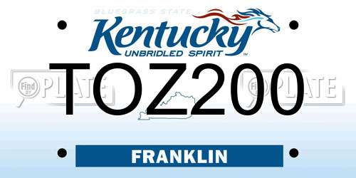 TOZ200 Kentucky License Plate