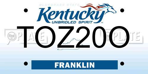 TOZ20O Kentucky License Plate