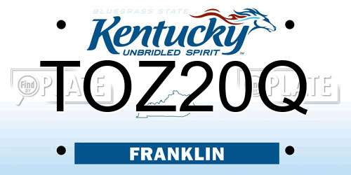 TOZ20Q Kentucky License Plate