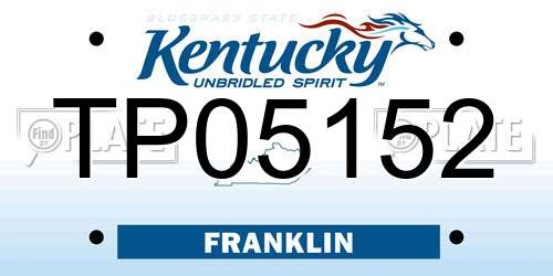 TP05152 Kentucky License Plate