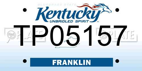 TP05157 Kentucky License Plate