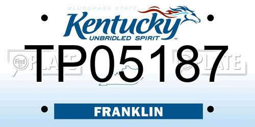 TP05187 Kentucky License Plate