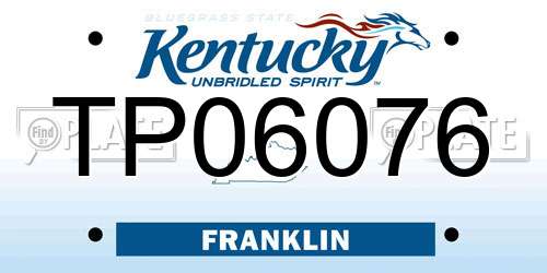 TP06076 Kentucky License Plate