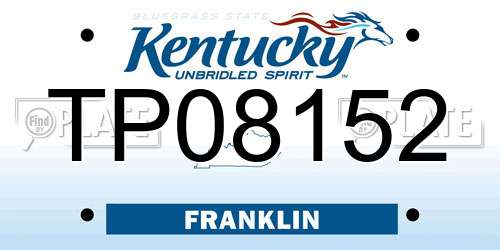 TP08152 Kentucky License Plate