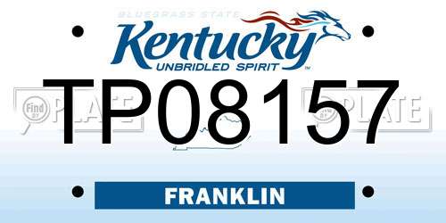TP08157 Kentucky License Plate