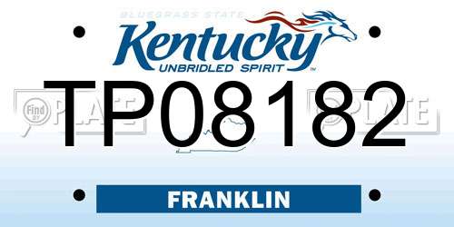 TP08182 Kentucky License Plate