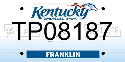 TP08187 Kentucky License Plate